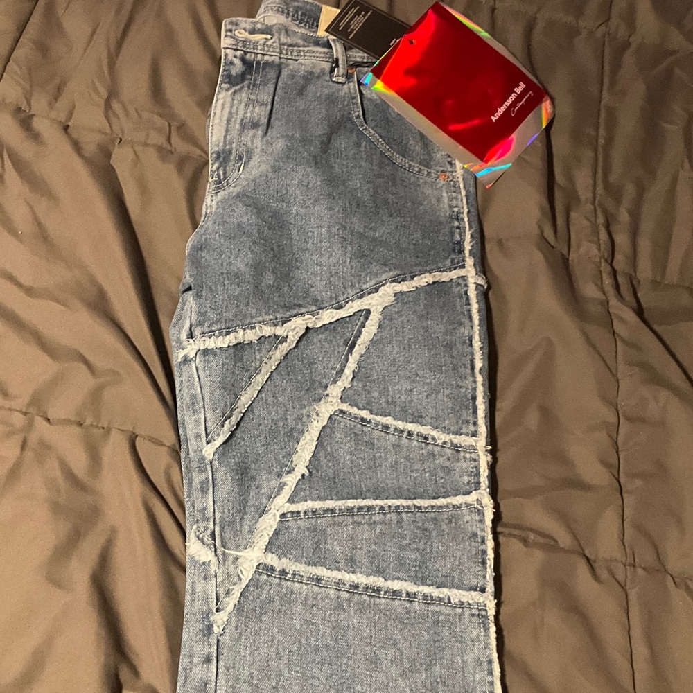 Women's Distressed Blue Flare Jeans